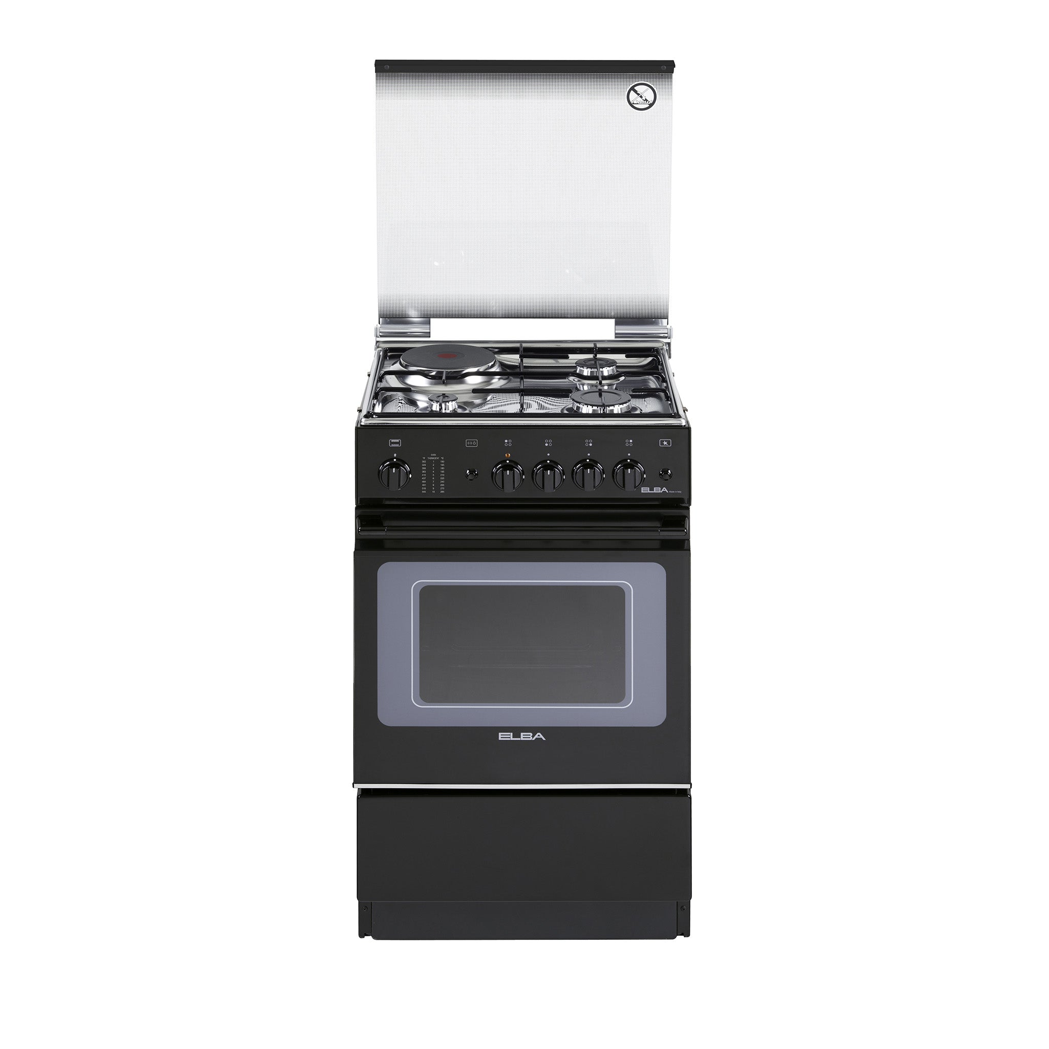 Elba gas range with shop electric oven